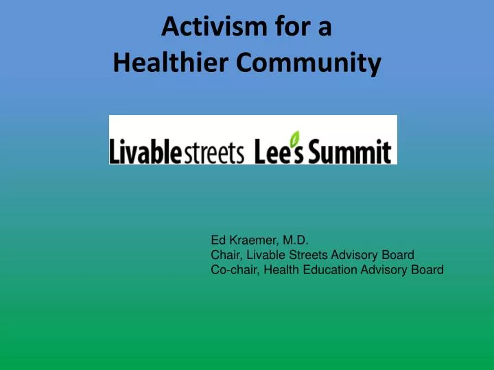 activism for a healthier community
