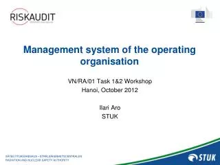 Management system of the operating organisation
