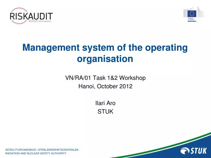 management system of the operating organisation