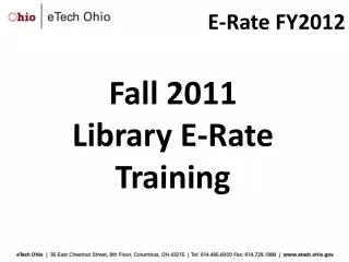 Fall 2011 Library E-Rate Training