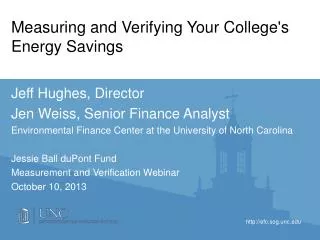 Measuring and Verifying Your College's Energy Savings