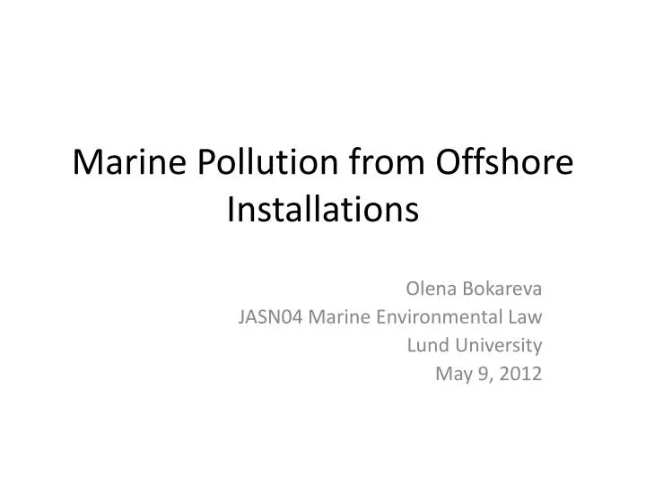 marine pollution from offshore installations