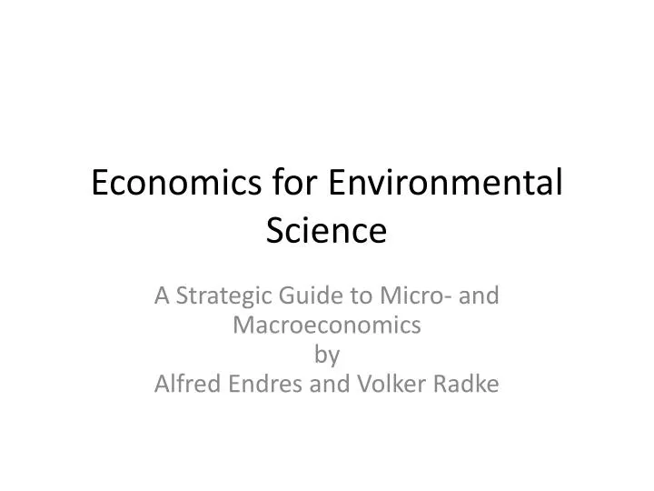 economics for environmental science