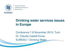 Drinking water services issues in Europe