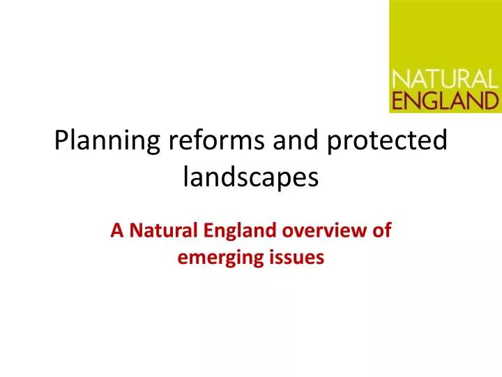 planning reforms and protected landscapes