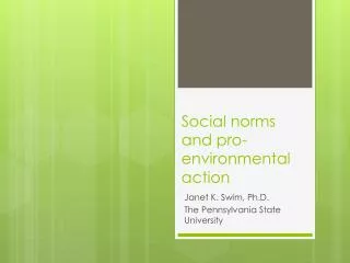 Social norms and pro-environmental action