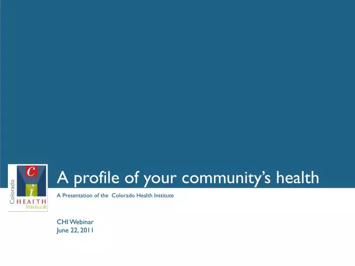 a profile of your community s health