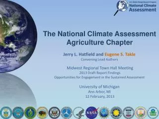 The National Climate Assessment Agriculture Chapter