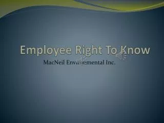 Employee Right To Know