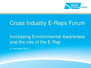 Cross Industry E-Reps Forum