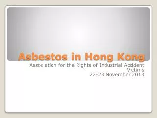 Asbestos in Hong Kong