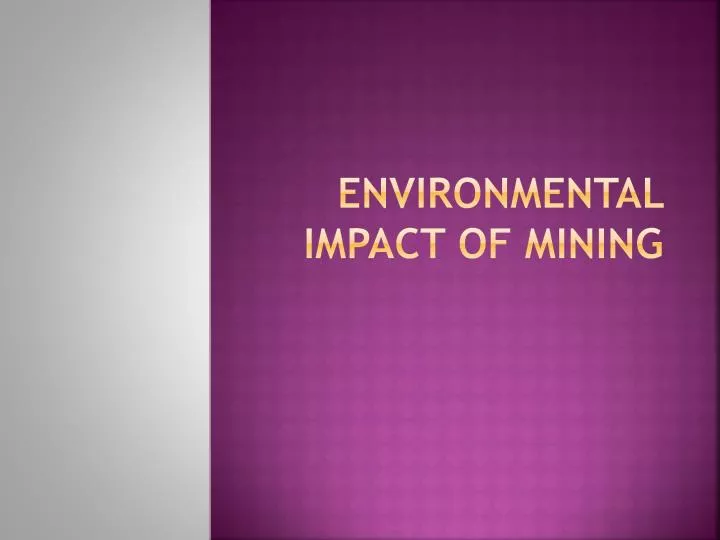 environmental impact of mining