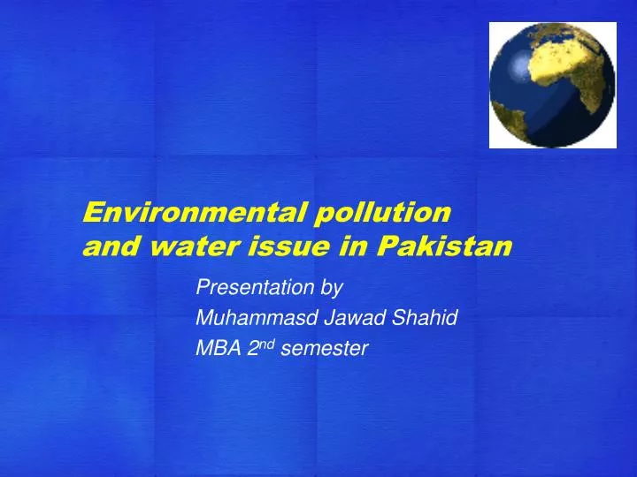 environmental pollution and water issue in pakistan
