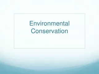 environmental conservation