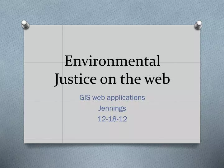 environmental justice on the web