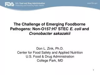 The Challenge of Emerging Foodborne Pathogens: Non-O157:H7 STEC E. coli and Cronobacter sakazakii