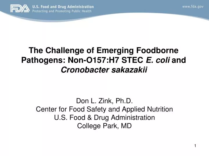 the challenge of emerging foodborne pathogens non o157 h7 stec e coli and cronobacter sakazakii
