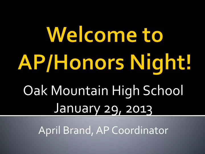 oak mountain high school january 29 2013 april brand ap coordinator
