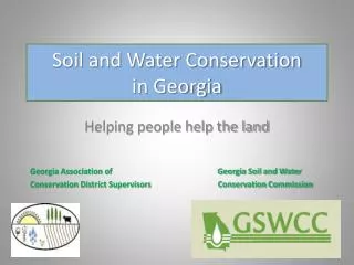 Soil and Water Conservation in Georgia