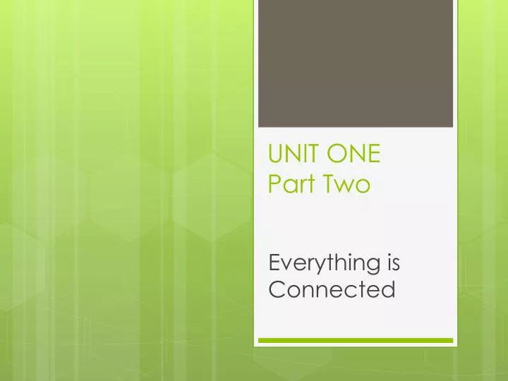 unit one part two