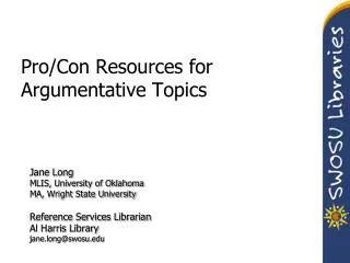 pro con resources for argumentative topics