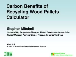 Carbon Benefits of Recycling Wood Pallets Calculator