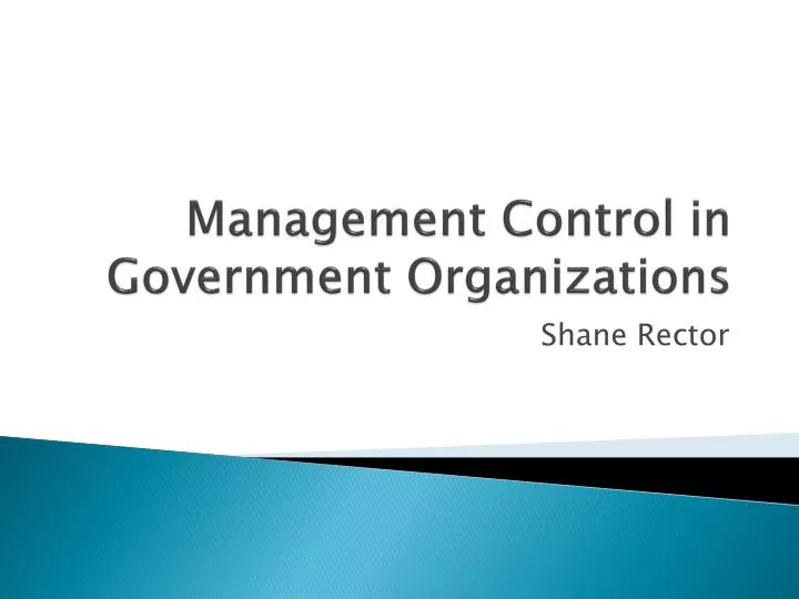 management control in government organizations