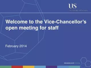 Welcome to the Vice-Chancellor’s open meeting for staff