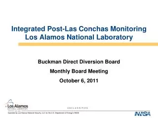 Integrated Post-Las Conchas Monitoring Los Alamos National Laboratory