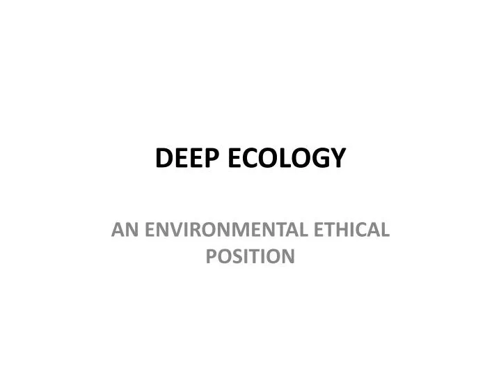 deep ecology