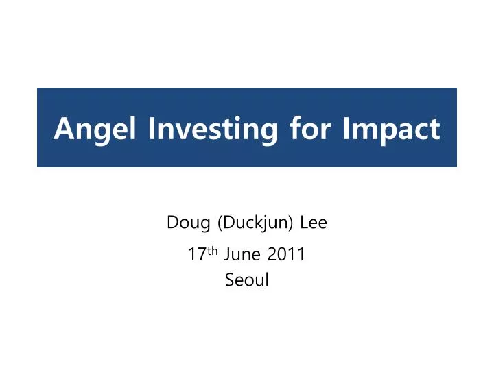 angel investing for impact