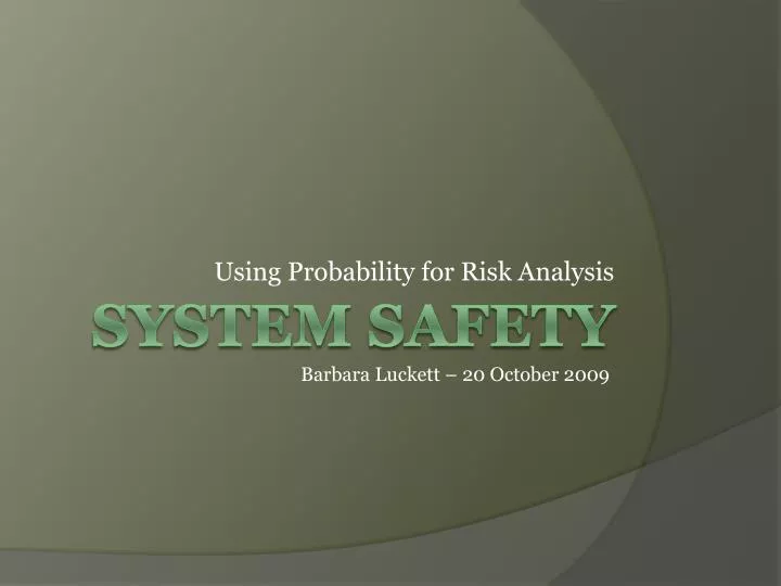 using probability for risk analysis