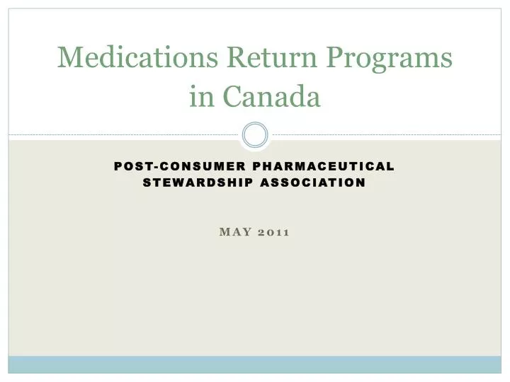medications return programs in canada