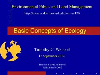 Basic Concepts of Ecology