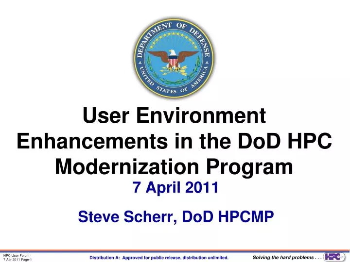 user environment enhancements in the dod hpc modernization program