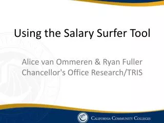 Using the Salary Surfer Tool