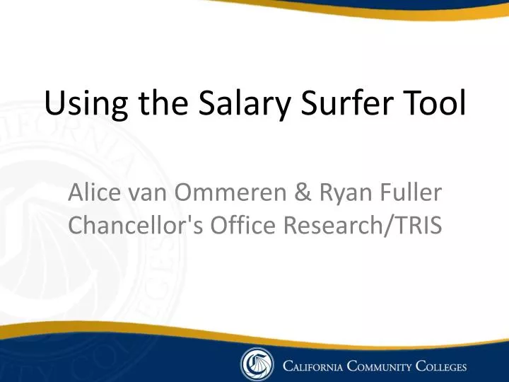 using the salary surfer tool