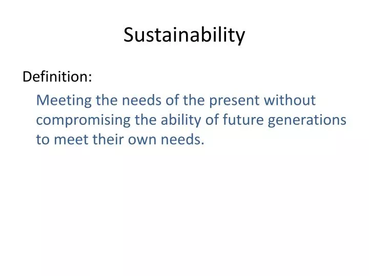 sustainability