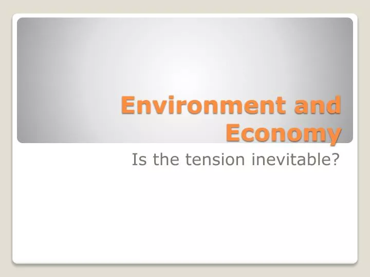 environment and economy