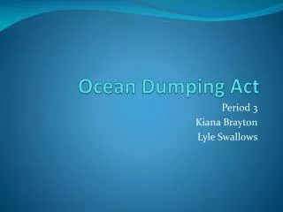 Ocean Dumping Act