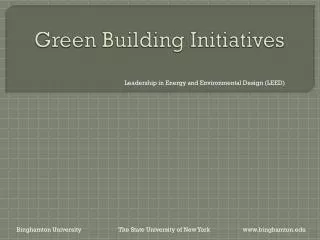Green Building Initiatives