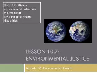Lesson 10.7: Environmental Justice