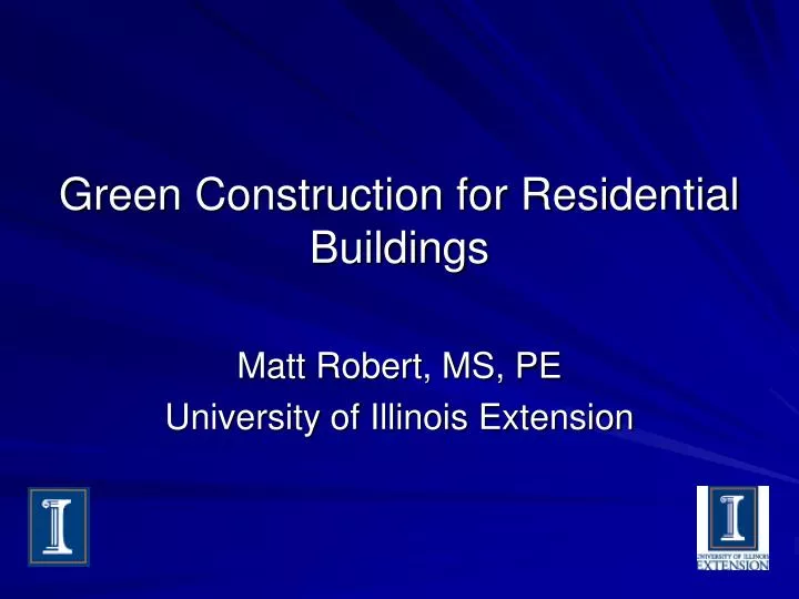 green construction for residential buildings