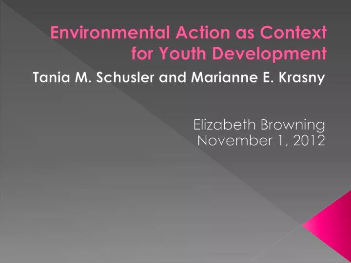 environmental action as context for youth development