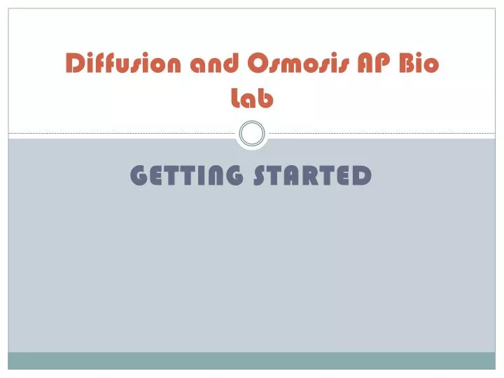 diffusion and osmosis ap bio lab