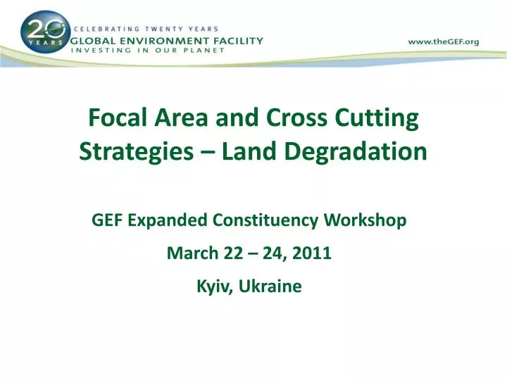 focal area and cross cutting strategies land degradation