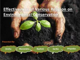 Effectiveness of Various Religion on Environmental Conservation