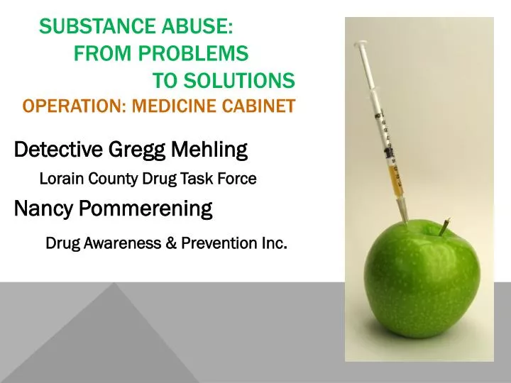 substance abuse from problems to solutions operation medicine cabinet