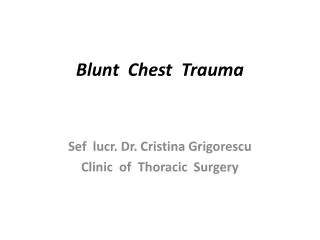 Blunt Chest Trauma
