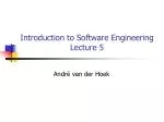 Introduction to Software Engineering Lecture 5